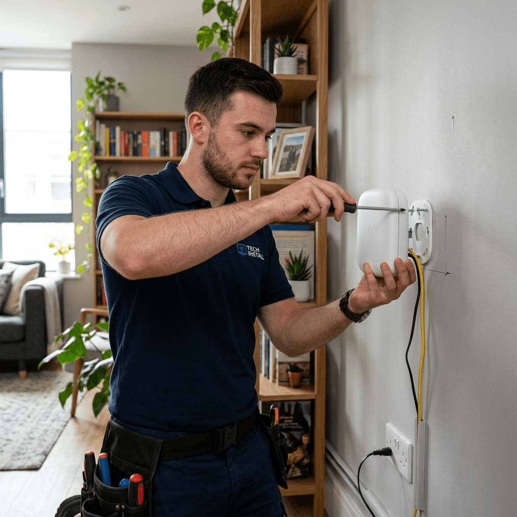 Errand helper installing a device
